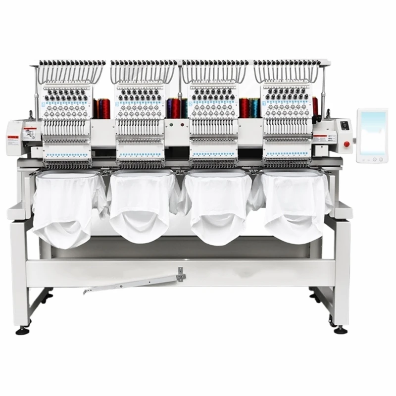 4 Heads Embroidery Machine Computerized with 12 / 15 Needles Making Automatic Industrial for T Shirt / Flat / Cap