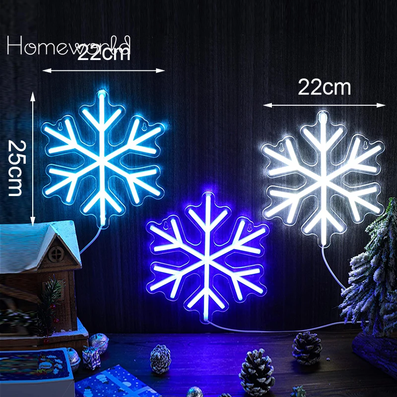 1 set Snowflake LED Neon Sign Light Custom Shop Bar Window Decoration Neon Logo for Room Art Wall Store Festival Club Gift