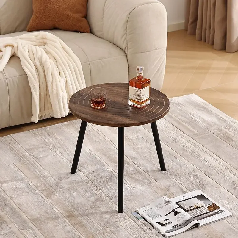 Light luxury annual rings retro living room coffee table small table simple modern round small coffee table home sofa