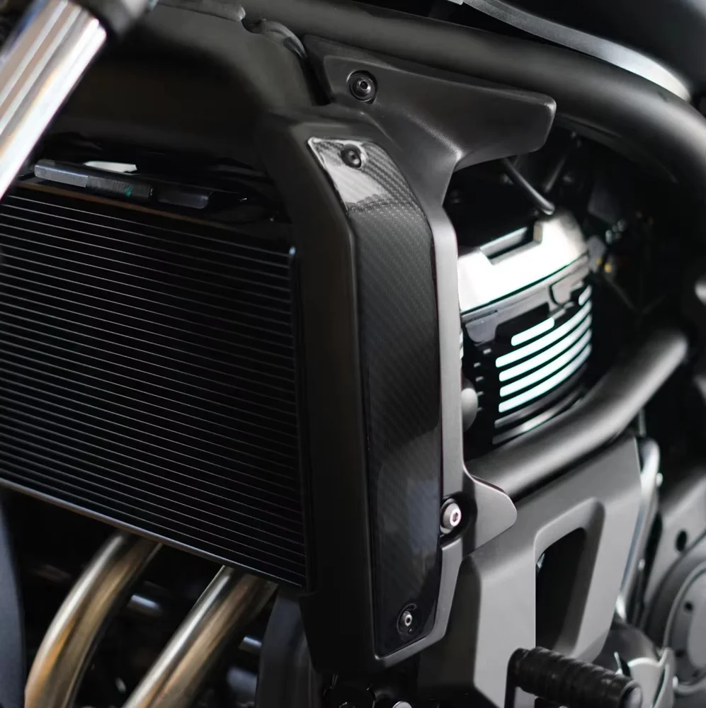 Motorcycle Accessories Real Carbon Fiber Radiator Side Cover Protection Fairing Trim for Kawasaki Vulcan S 650 2015-2026