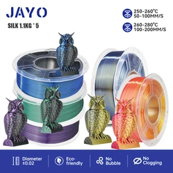 Filament do drukarki 3D JAYO 1,75 mm SILK/TPU SILK/PLA PLUS SILK 5 rolek 2,5 KG/5,5 KG 100% bez bańki FDM Materiały do drukarek 3D DIY Prezent