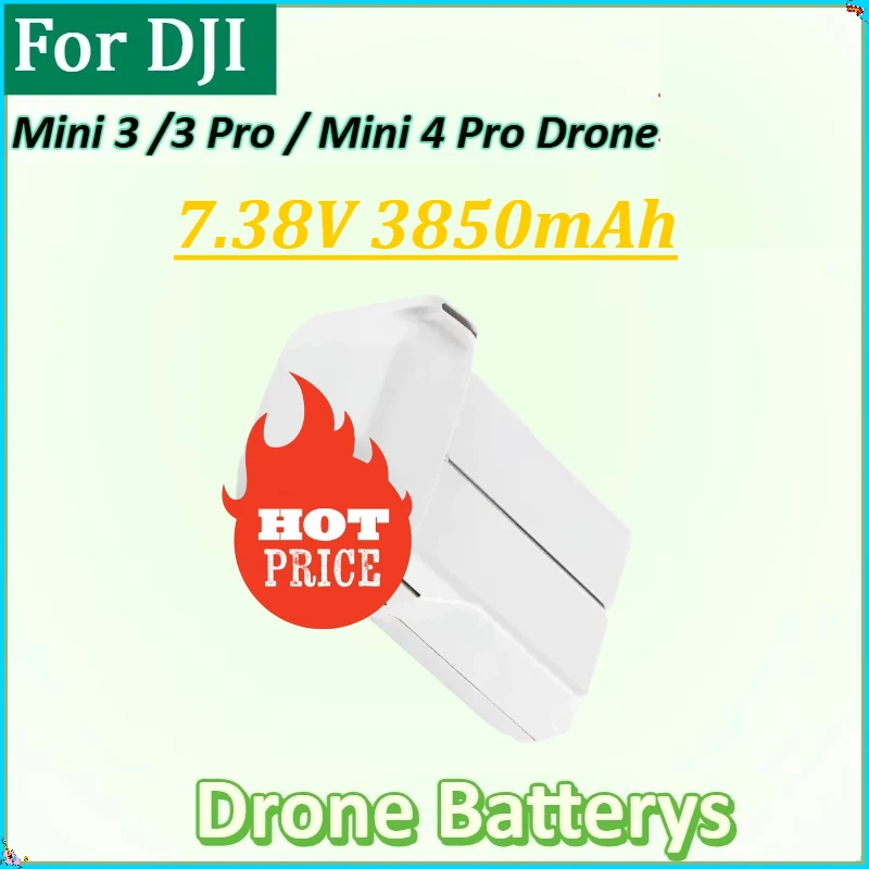 

For DJI Mini 3 /3 Pro / Mini 4 Pro Drone Accessories Rechargeable Batteries New 7.38V 3850mAh Intelligent Flight Drone Battery