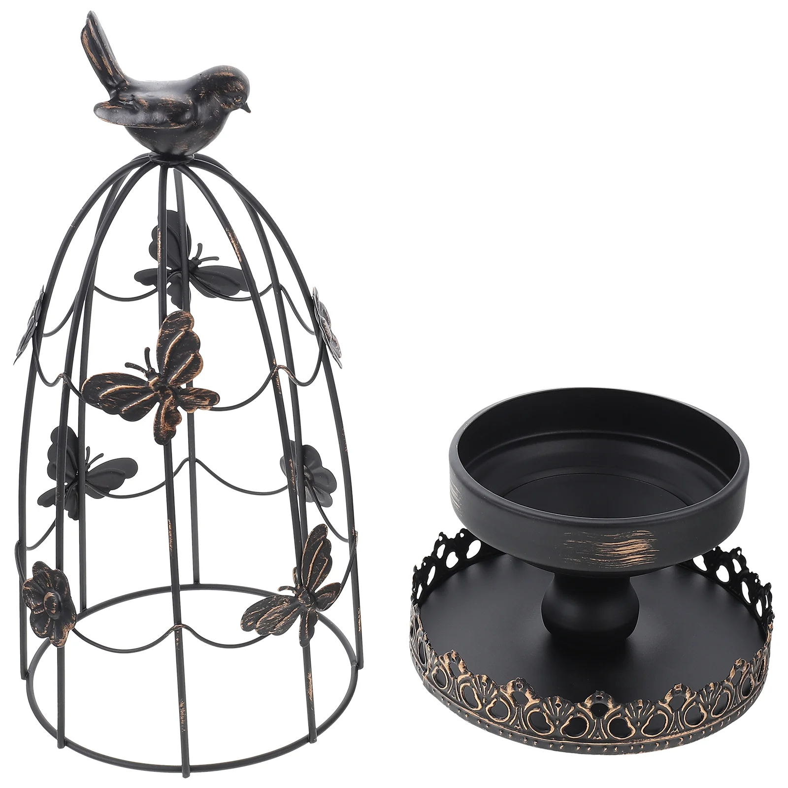 

Bird Cages Birdcage Holder Retro Candlestick Housewarming Gift Dinner Table Decor Black