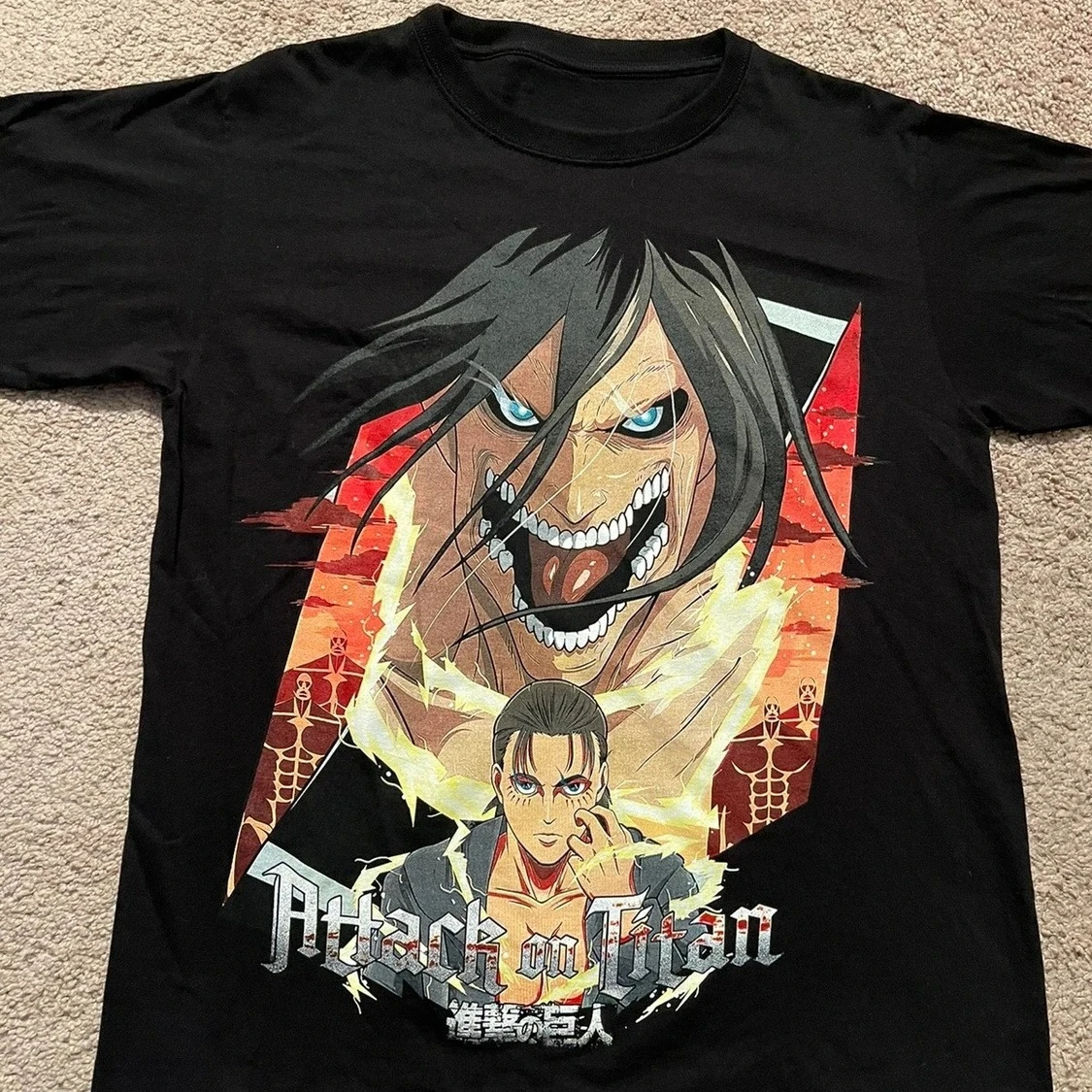 

Printed pure cotton heavy fabric Japanese attack giant Allen niche two-dimensional high street men's and women's casual T-shirt