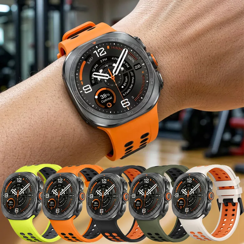 Sport Silicone Band For Samsung Galaxy Watch Ultra 47mm Breathable Marine Replacement Bracelet Correa Galaxy Watch Ultra2 Strap