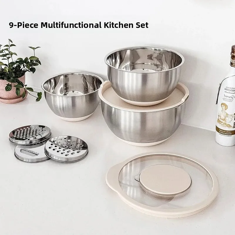 

Stainl Steel 304 round ape Kitchen Sink Vegetable Waing Basin Rice Cleaning Basket Baking Bowl Simple Sle from China