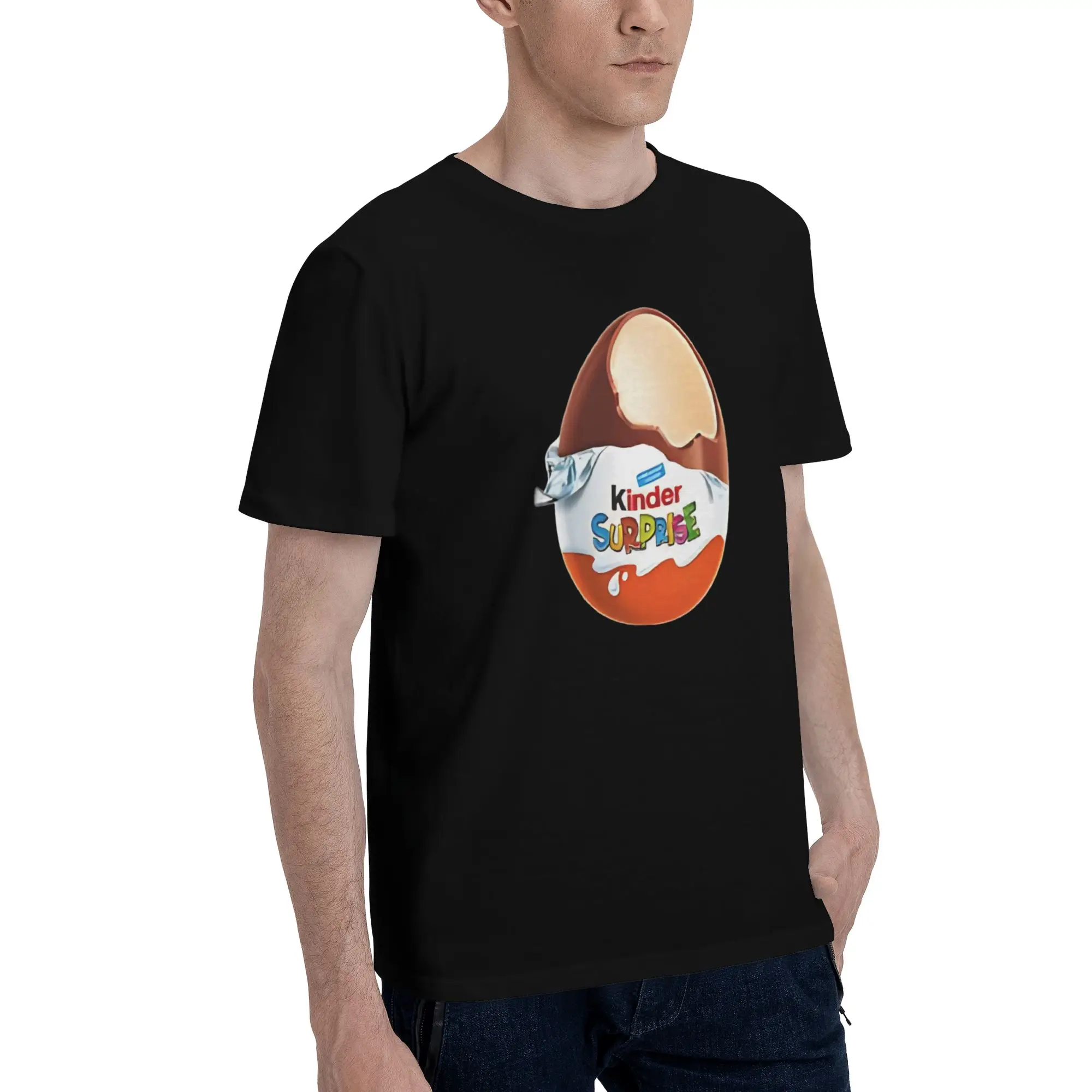 Kinder Surprise Men T Shirt Kinder Egg Casual Tee Shirt Short Sleeve Crew Neck Pure Cotton Gift Tops T-Shirt