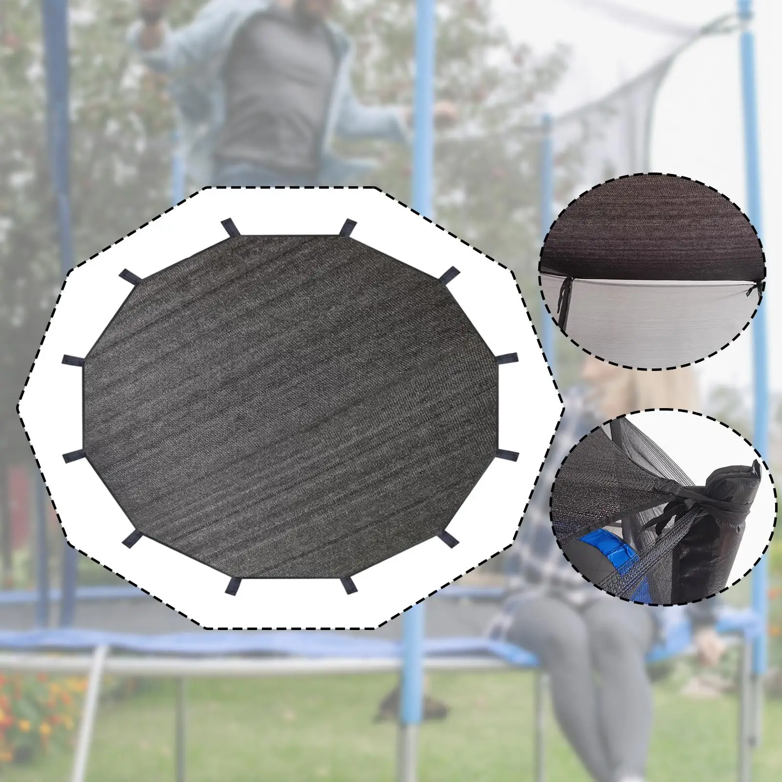 

Trampoline Shade Cover Canopy Easy Installation Multipurpose Summer 16 ft Protective Playground Practical for 12 Poles Awning