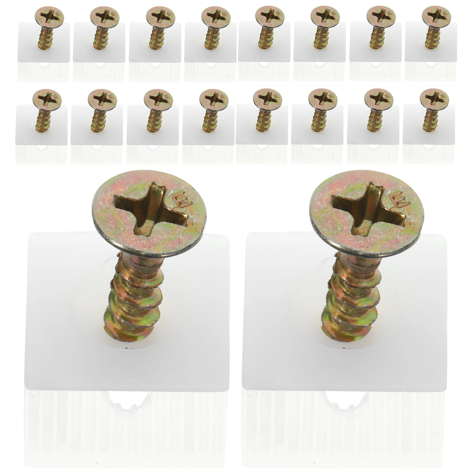 

50 Pcs Cabinet Laminate Bracket Drawer Corner Supports Bottom Mount Wedges Self-tapping Fasteners Repair Kit