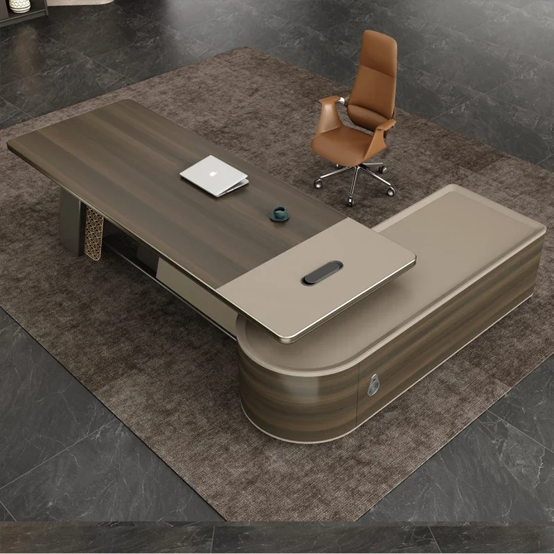 

-Роскошный современный офисный стол, дизайн мебели, письменный стол, деревянный стол для генерального директора