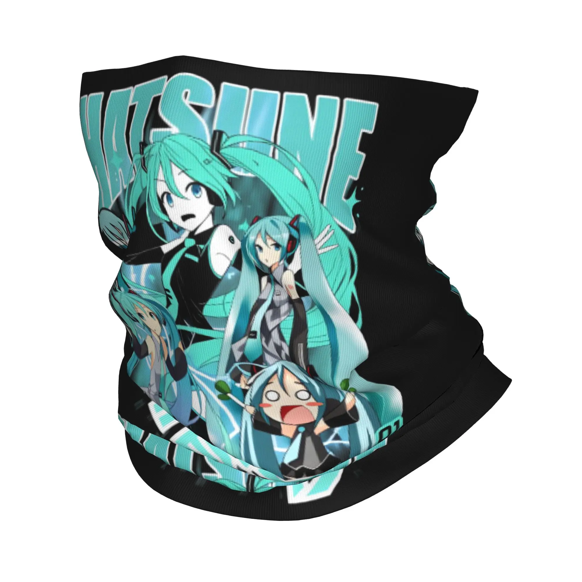 Girl Kawaii H-Hatsune M-Miku  Winter Headband Neck Warmer Women Men Ski Hunting Tube Scarf Vocaloid Anime  Face Bandana Gaiter