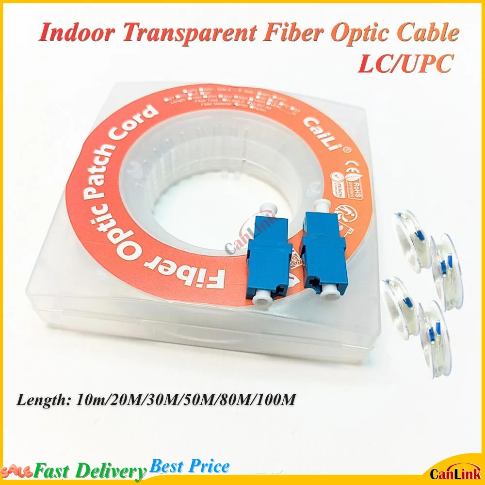 

Fiber optic Invisible Cable Fiber Optic Cable Transparent (TAC) LC-SC Jumper-SM(OS2)-G657A2-Bend Insensitive Indoor Transparent