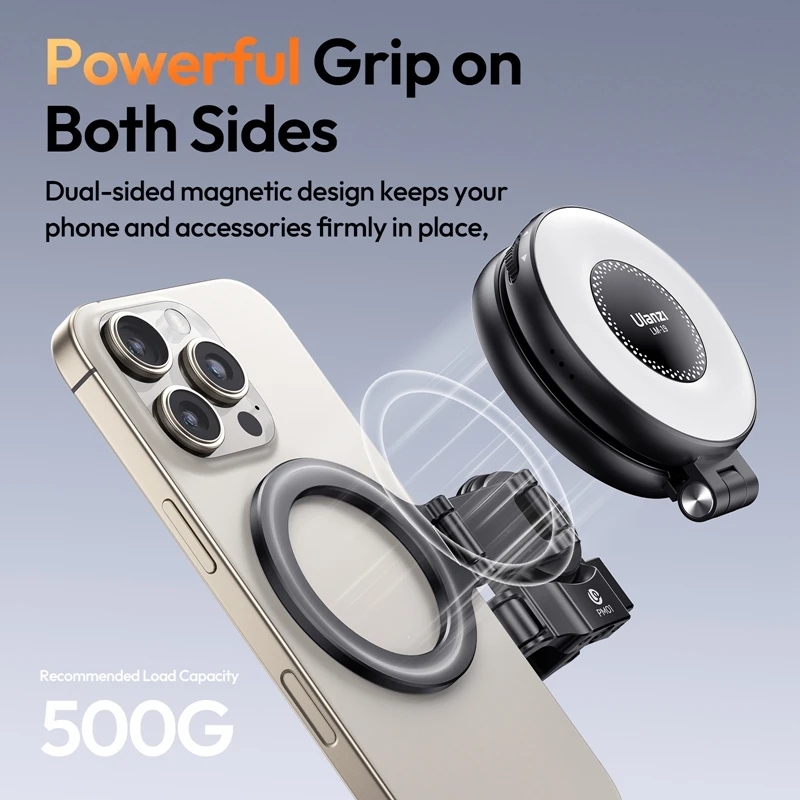 Ulanzi PMO1 Pocket 3 محول توسيع مغناطيسي مع حذاء بارد لـ DJI Pocket 3 حامل هاتف الكاميرا توسيع مدونة الفيديو المباشرة