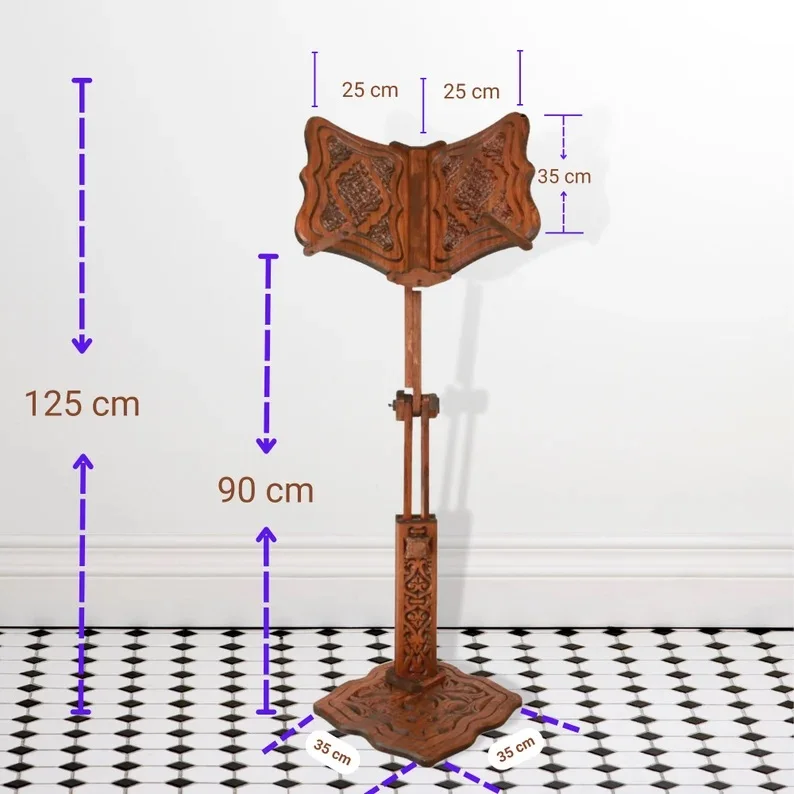 Quran Stand Large Size Moveable Wooden Carved Wood Stands Special Design for Muslim Quran Stand Rahel