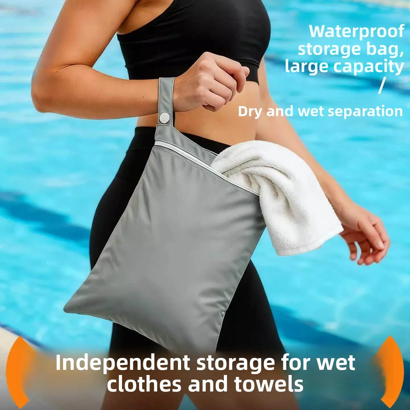 Waterproof Portable Swimming Suit Bag Large Capacity Zipper Handheld Wet Clothes Dirty Clothes Bag Travel Storage Organizer