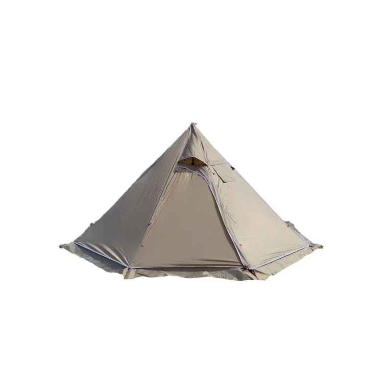 Winter snowdress camping chimney firewood stove great pyramid hot tent