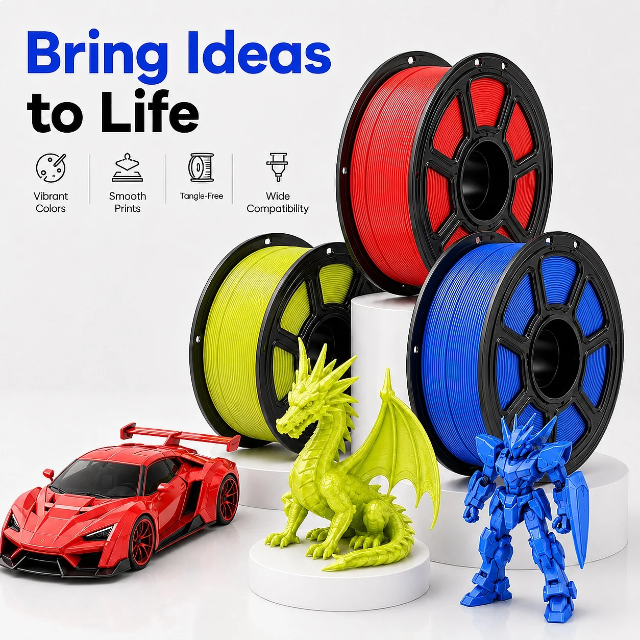 Industrial Grade PETG Filament 1.75mm/3.0mm Carbon Fiber/HS  Plastic Rods for  3D Printer