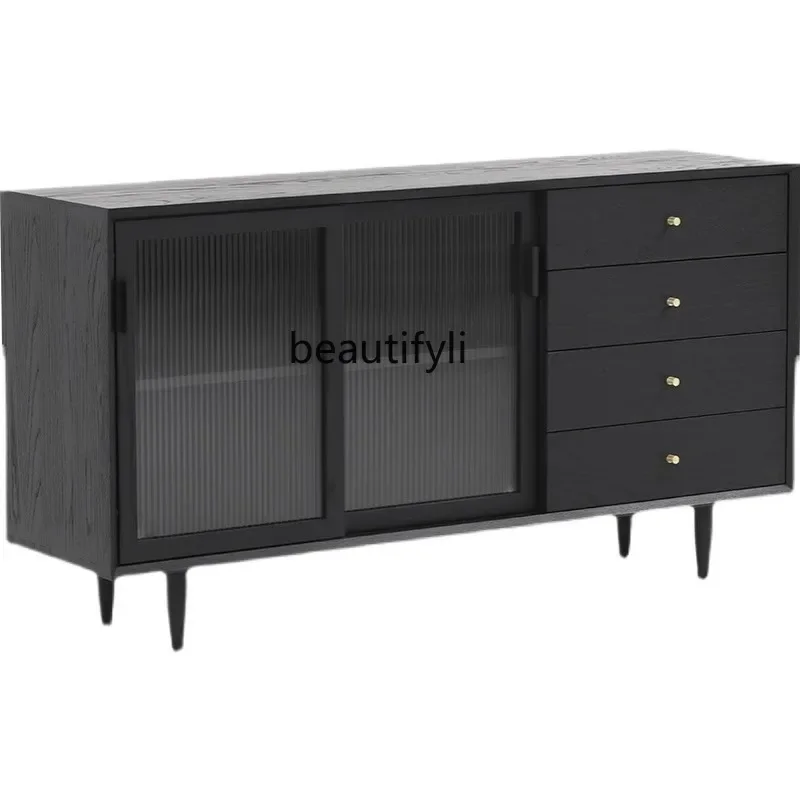

ss7486 simple dining side cabinet against the wall, living room tea cabinet French storage, light luxury solid wood dining cabin