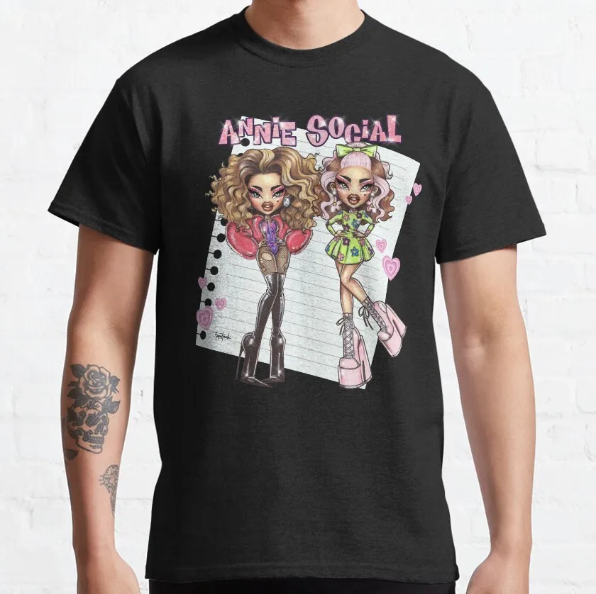 

Annie Social BRATZ drag bratz performer drag queen queer melbourne lgbtqia fashion Y2K clothing 100% cotton printed t shirt