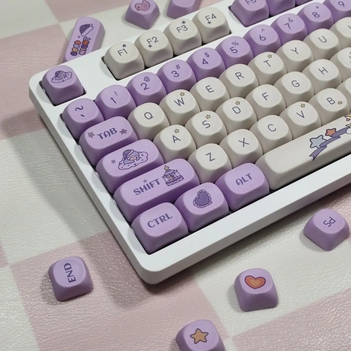 

Purple penguin keycaps class moa height pbt round cute support tarantula f87f99g65hi75vgn98