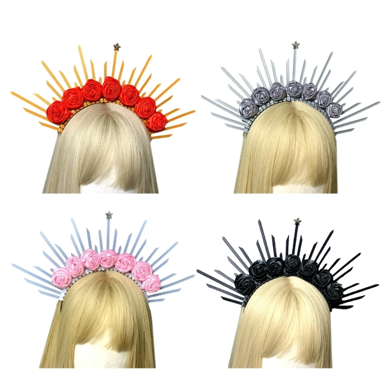 

Spiked Hair Hoop Vintage Spikes Pageant Hair Accessories for Wedding N7YF