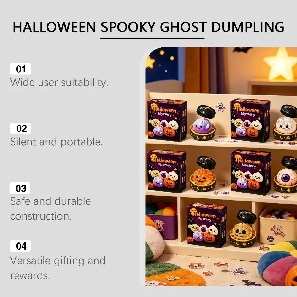 Halloween-Teigtaschen-Quetschspielzeug, Glänzendes Glitzer-Soft-Fidget-Spielzeug, Kürbis-Augapfel-Geister-Stil, Stressabbau-Party-Überraschungsgeschenk – Detail 15