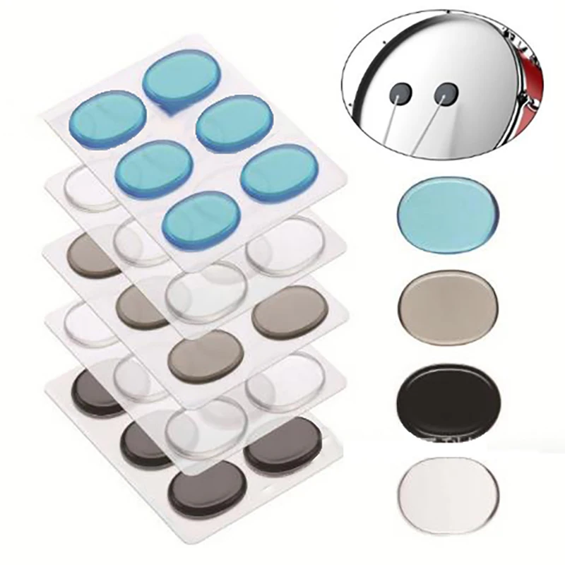 6Pcs/Sheet Pieces Drum Damper Gel Pads Silicone Drums  For Drums Tone Control Percussion Instrument Accessories