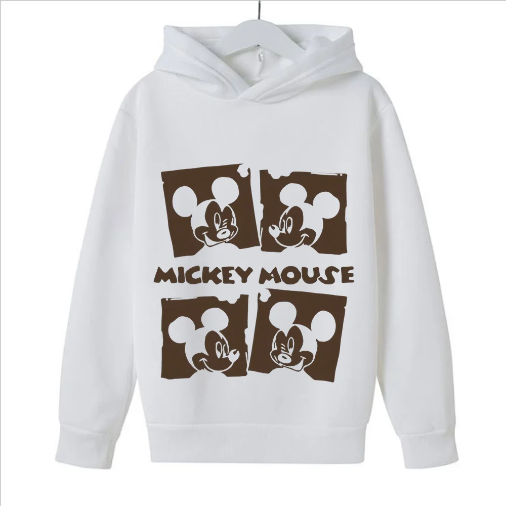 

2024 New Disney Mickey Harajuku Children's Hoodie Girls Clothing Boys Infant Clothing Autumn Warm Sportswear Street Casual Top