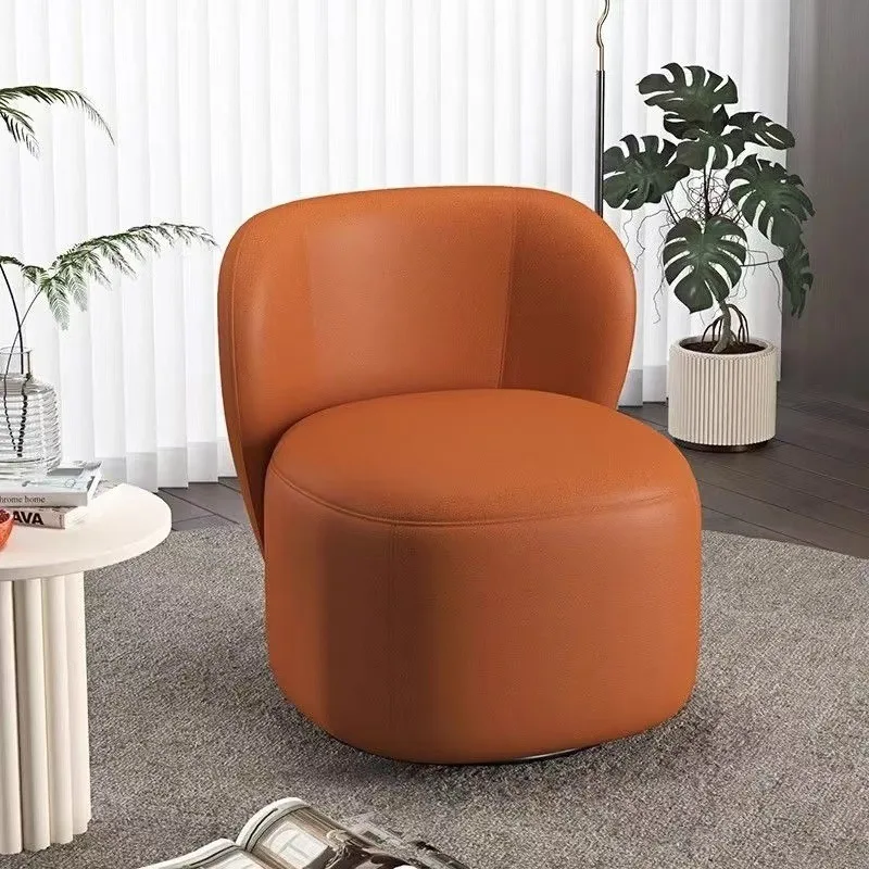 &Balcony sofa lazy simple leisure chair rotatable fabric bedroom dressing stool retro light luxury Internet celebrity makeup sto