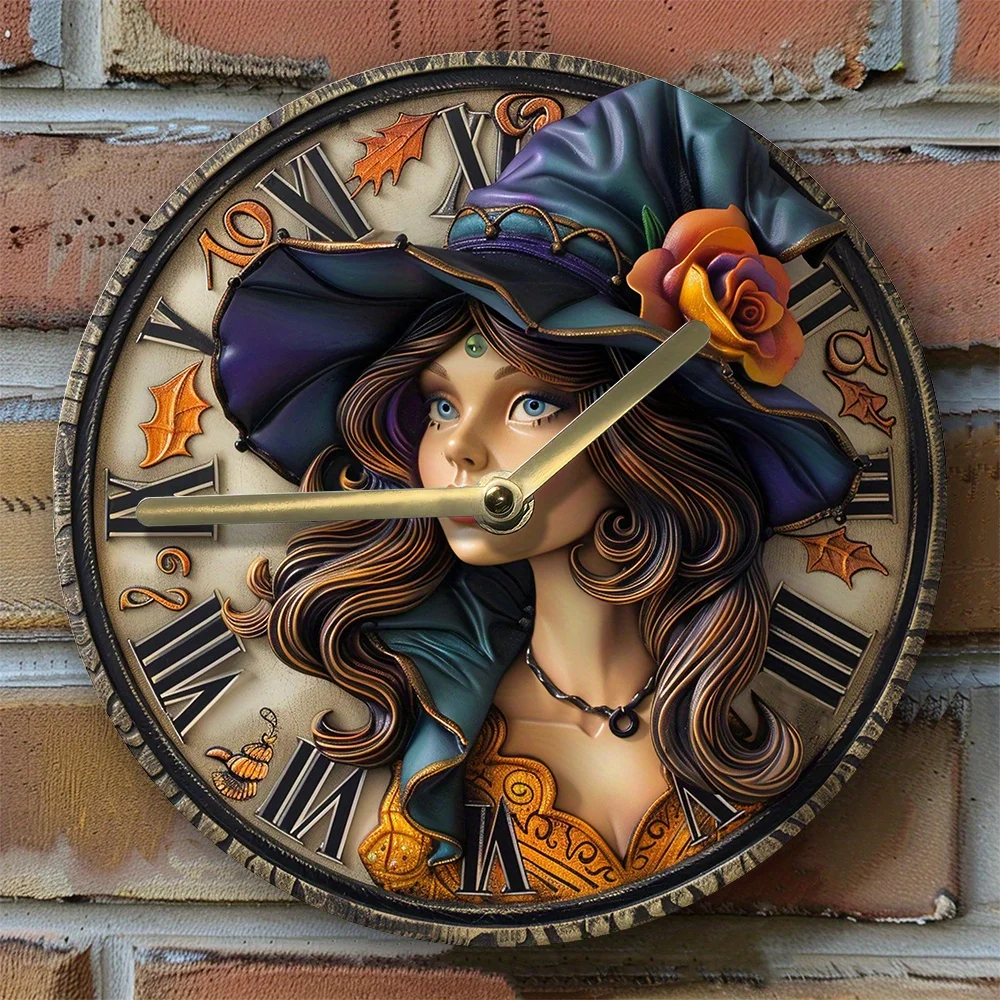 

"Bewitching Hour" Aluminum Wall Clock With Witch Theme - Diy, Perfect For Office Decor & Girls' Gifts wall clock modern design