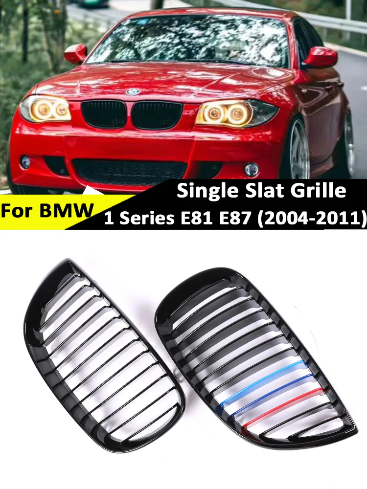 

Центральная решетка консоли передней подтяжки для BMW 1 серии E81 E87 2004-2011, одна планка, фортепиано, черный, M, дизайнерская решетка, детали автомобиля