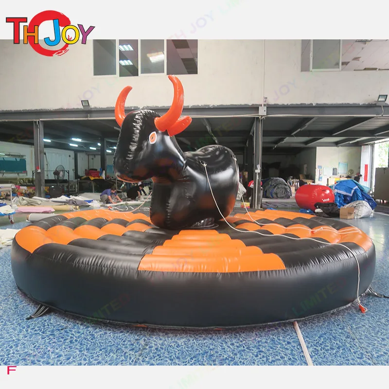 Free Air Shipping 5m Diameter Human Manual Inflatable Rodeo Bull Ride Carnival Sport Game for Sale