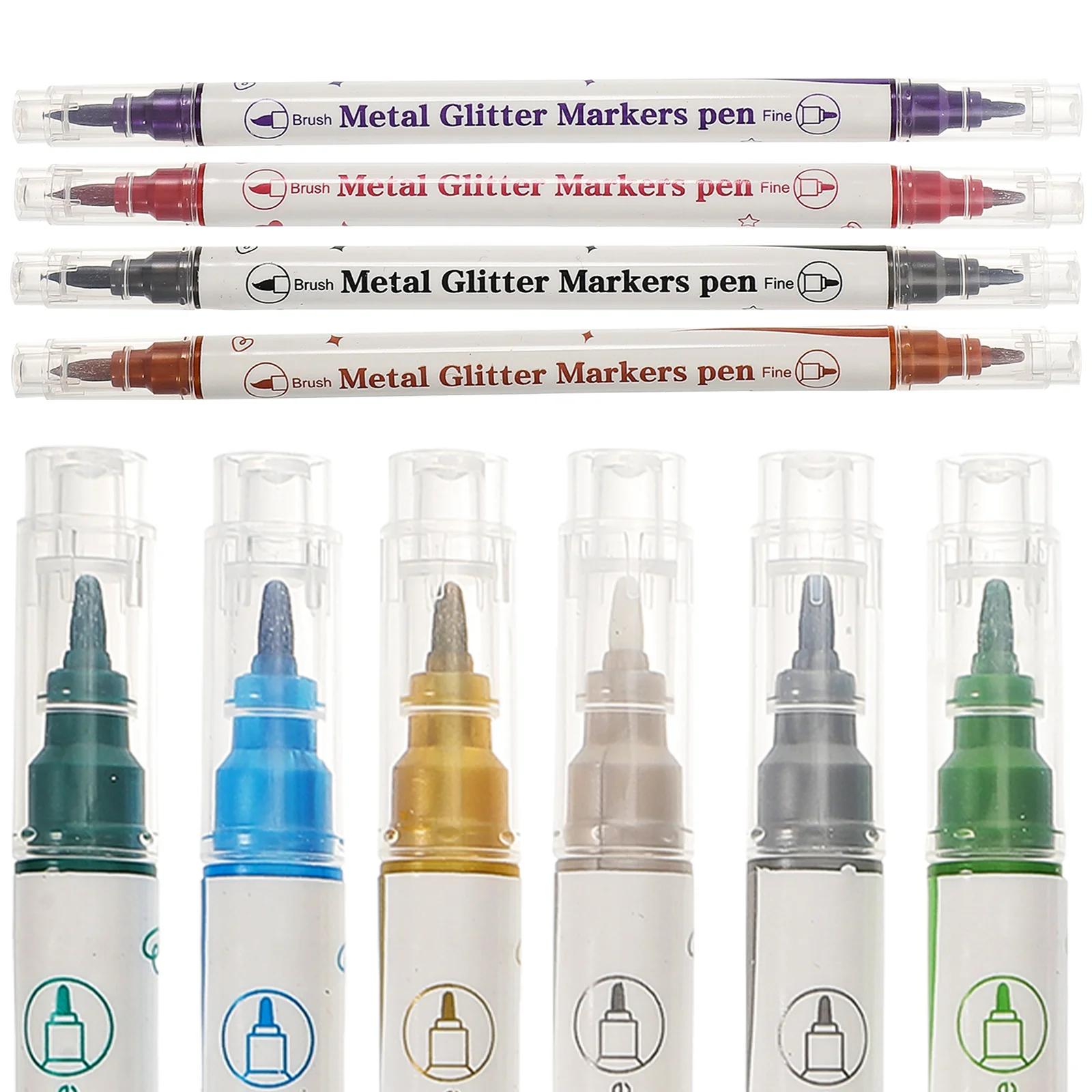 

10pcs Dual Head Nail Art Pens Set 10 Colors Beauty Tools for Gel Acrylic Fake Nails Manicure Marker Graffiti Dotting Design