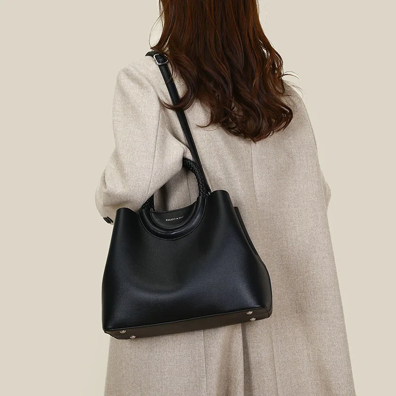 سعة كبيرة النساء بولي PU حقائب يد جلدية 2 قطعة مجموعة حقائب كتف عادية أنثى حمل حقيبة ساع للنساء حقيبة كروسبودي