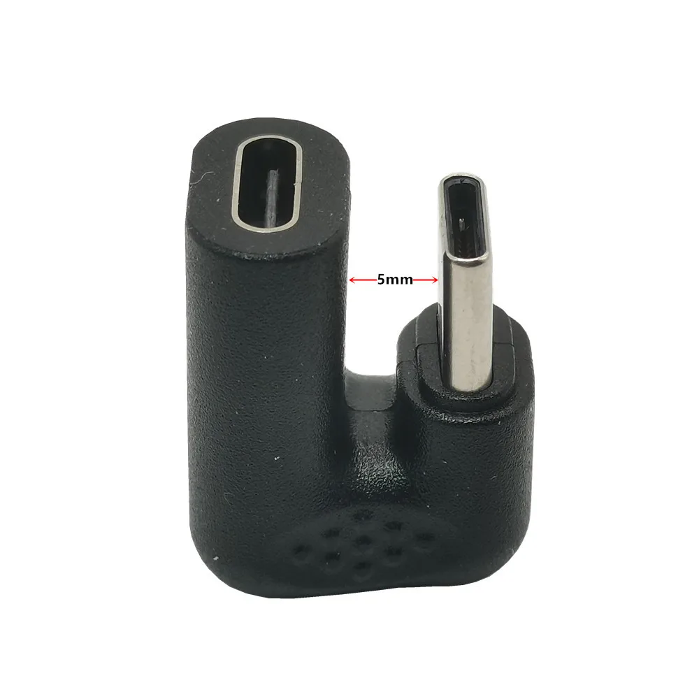 USB 3.1 Male to Female Extension 180 Degree Right Angled USB-C Type C to Type-c Extension Adapter for Cell Phone & Tablet