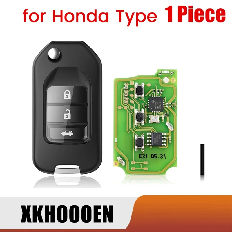 For Xhorse XKHO00EN Universal Wire Remote Key Fob Flip 3 Button For Honda Type For VVDI Key Accessory