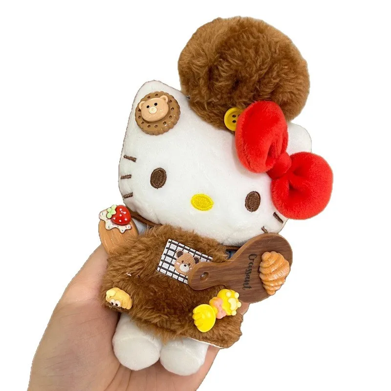 Anime cartoon Hello Kitty cosplay chef-kok hoed schort jurk pluche pop hanger PP katoen gevulde pop kawaii sleutelhanger vakantiecadeau