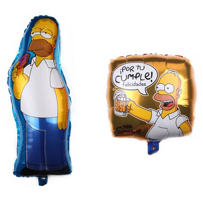 Cute The Simpsons Foil Balloon Inflatable Helium Homer J. Simpson Birthday Party Wedding Decoration Balloon Baby Shower Supplies