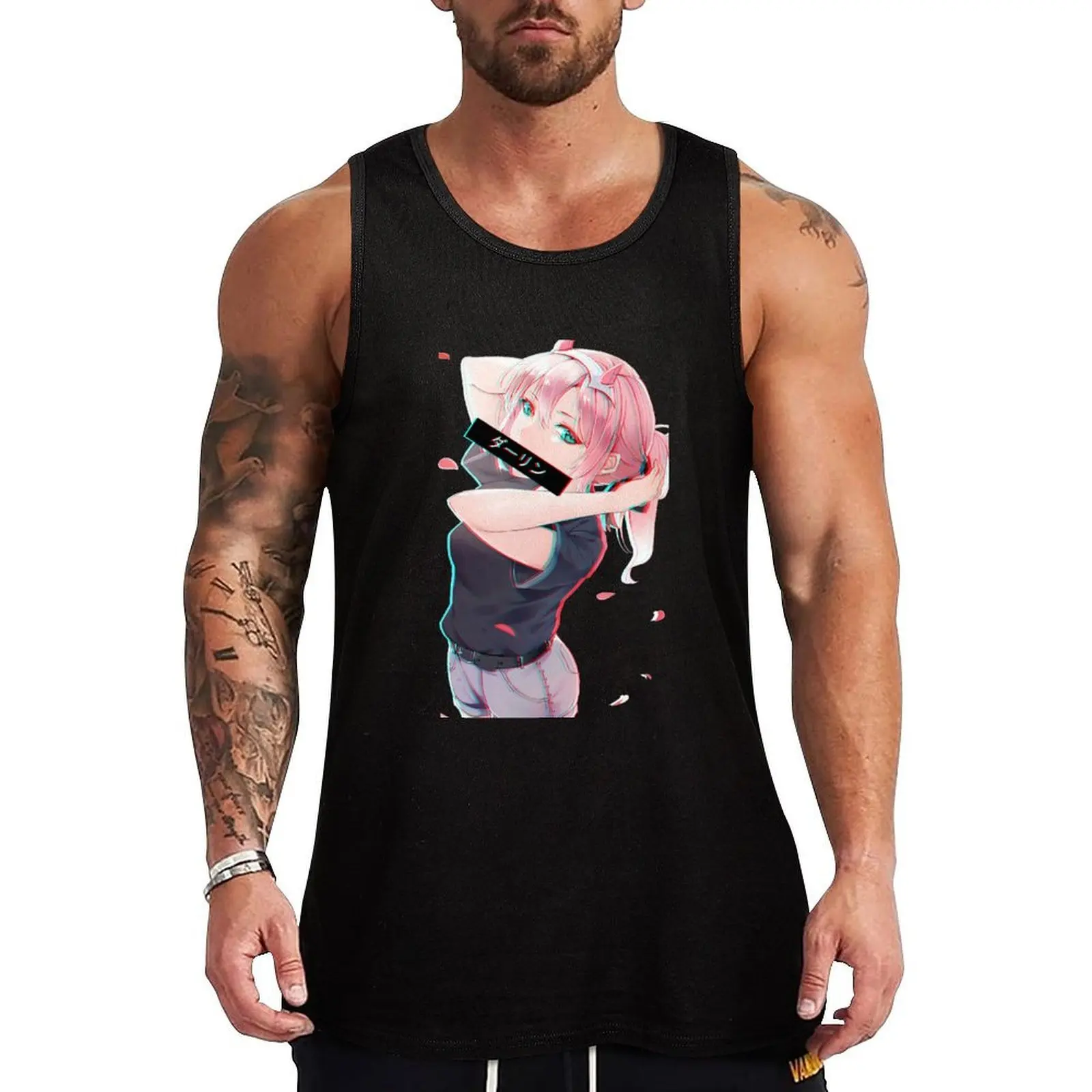 

Darling in the FranXX 02 Tank Top bodybuilding men clothes t shirt gym Man gym clothes