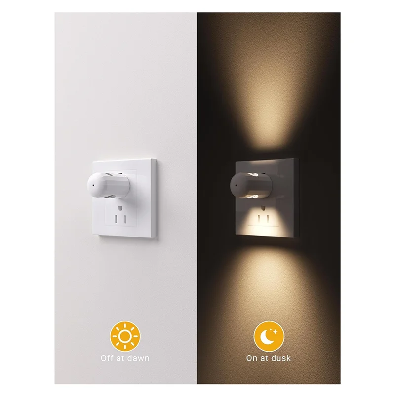 ABGE-6 Pack LED Night Light Plug-In Wall Outlet Light,Dusk To Dawn Nightlight,Ambient Lighting,Nightlight For Bedroom Hallway