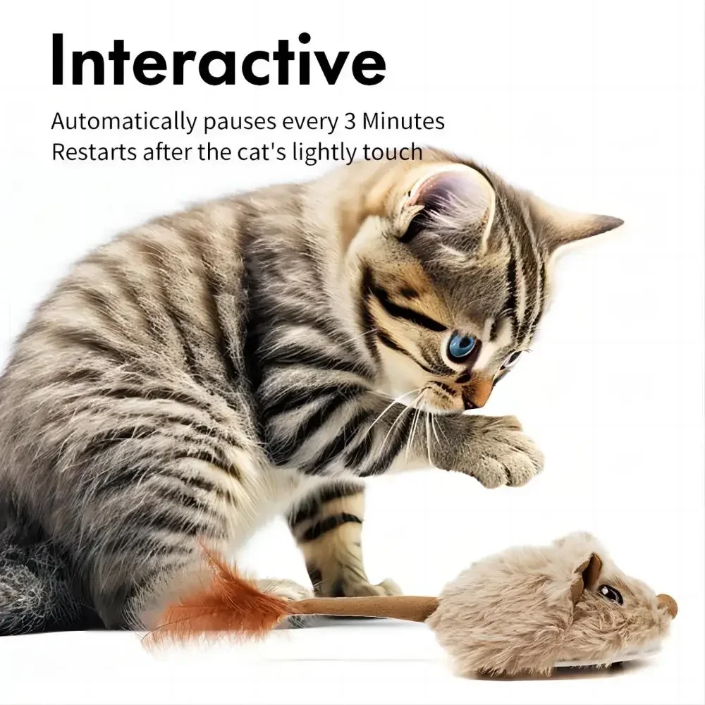 Oplaadbare Motion Mouse Kattenspeelgoed voor Kitten Muis Geluid Bewegende muis Kattenspeelgoed Interactief kattenspeelgoed Geluid Muis Kattenspeelgoed