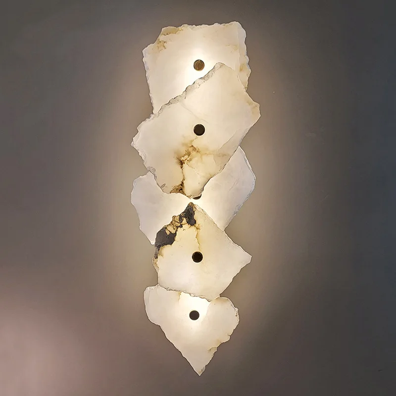 Natural long Marble Wall Lamp Modern brass wall light Brass Luxury Sconce For Bedroom Living Dining Room Decor Design lamp