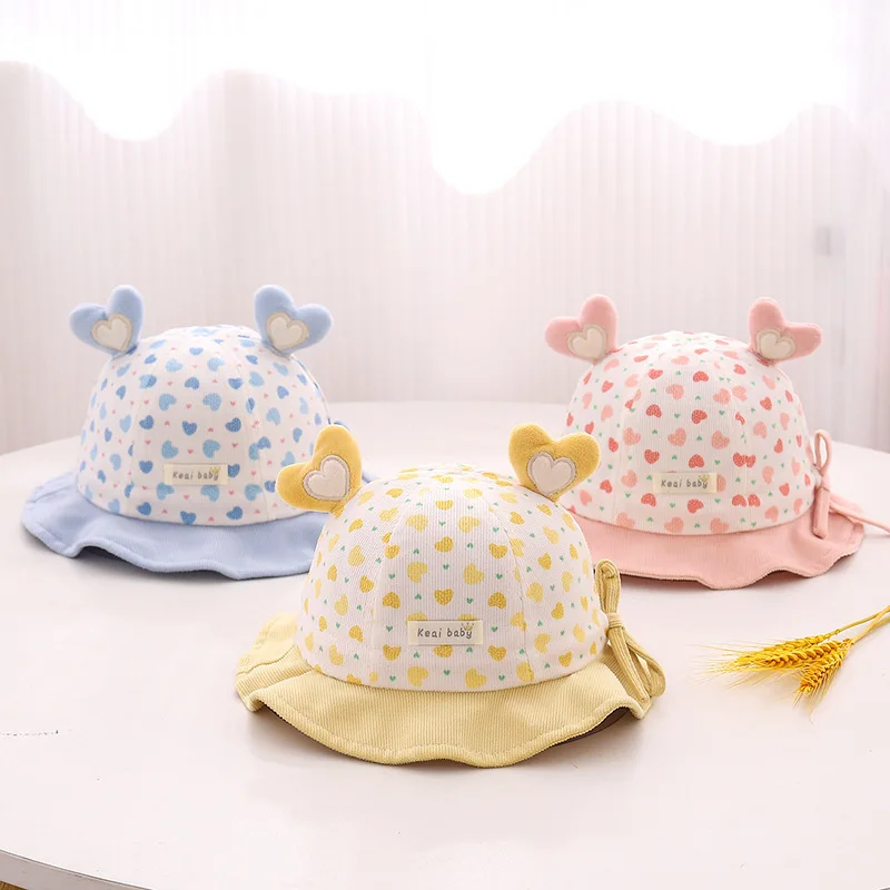 6-24 Monate Baby-Fischerhut für Frühling und Herbst, Sonnenhut für Jungen und Mädchen, Niedlicher Sonnenschutz-Prinzessinnenhut, Verstellbarer Winddichter Fischerhut