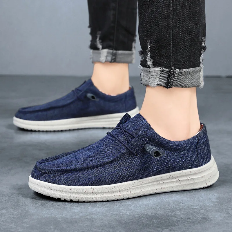 

Hot Sale: New Style Large-size Loafers for Men, Canvas Casual Shoes, Driving Slip-ons Sneakers Loafers Men