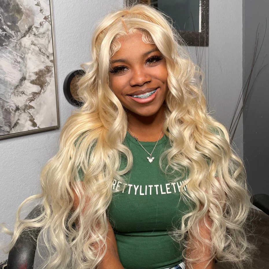 13x4 13x6 Hd Transparent 613 Lace Front Wig Pre Plucked Peruvian Body Wave 200 220 250 Density Lace Front Human Hair Wigs Body Wavy Honey Blonde Colored Human Hair Wigs For Women Free Shipping