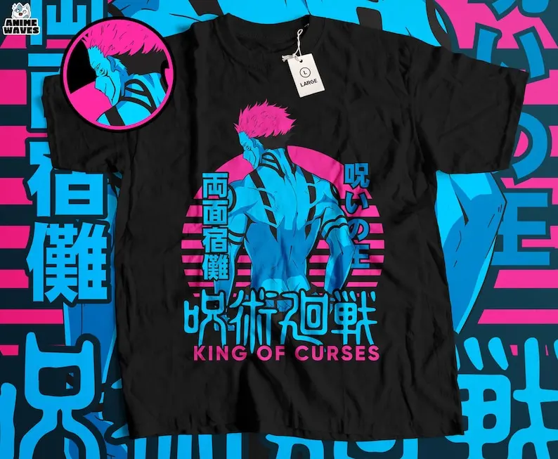 Cursed King Unisex T-shirt - Japanese Anime Tee, Tokyo Manga Style, Dark Sorcery Apparel, Japan Inspired Clothing, Otaku Streetw