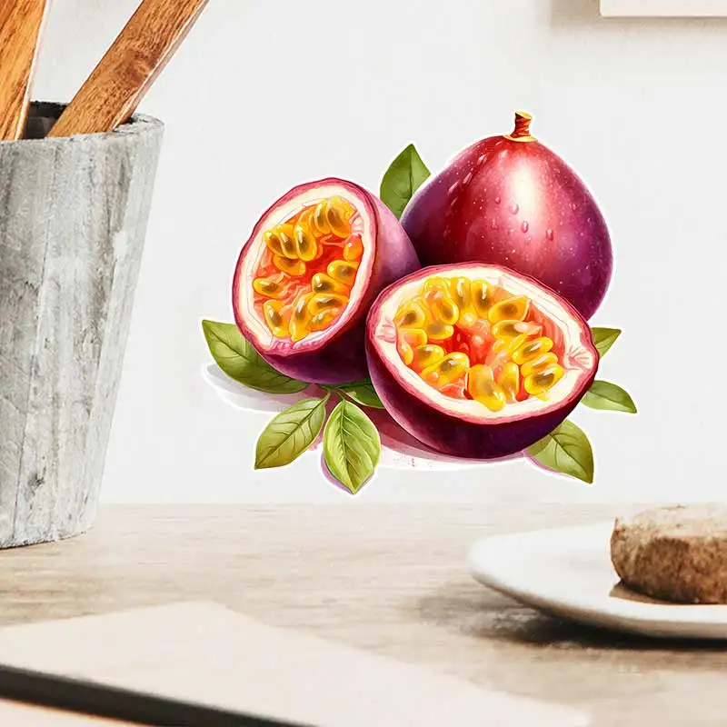 Passion Fruit Wall Stickers Fruit Shop Stickers Dining Room Living Room Refrigerator Home Decoration Waterproof Decals M1501