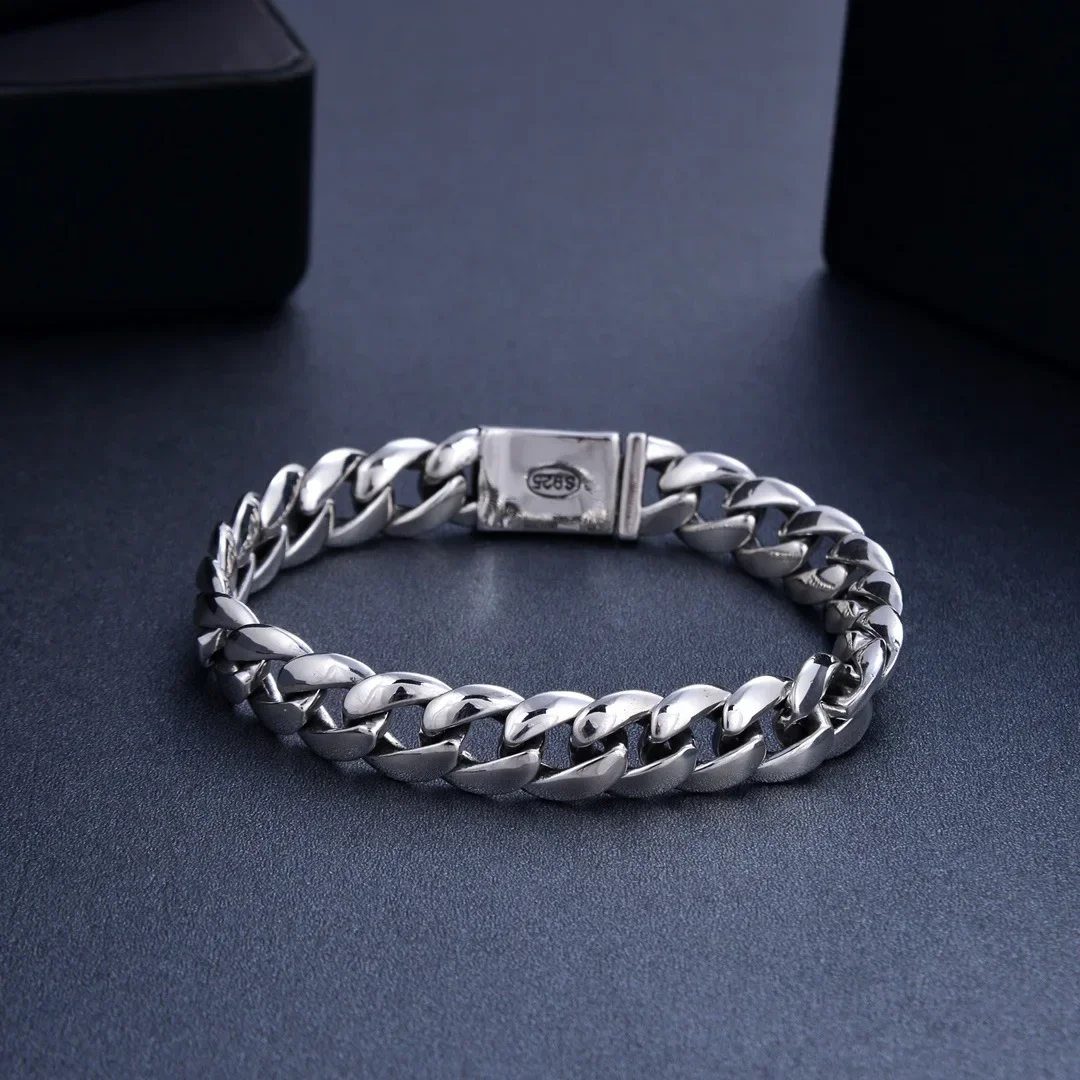 ZABRA S925 Sterling Silver Bracelet with Punk Hip Hop Fashion Lettering for Boyfriend and Girlfriend