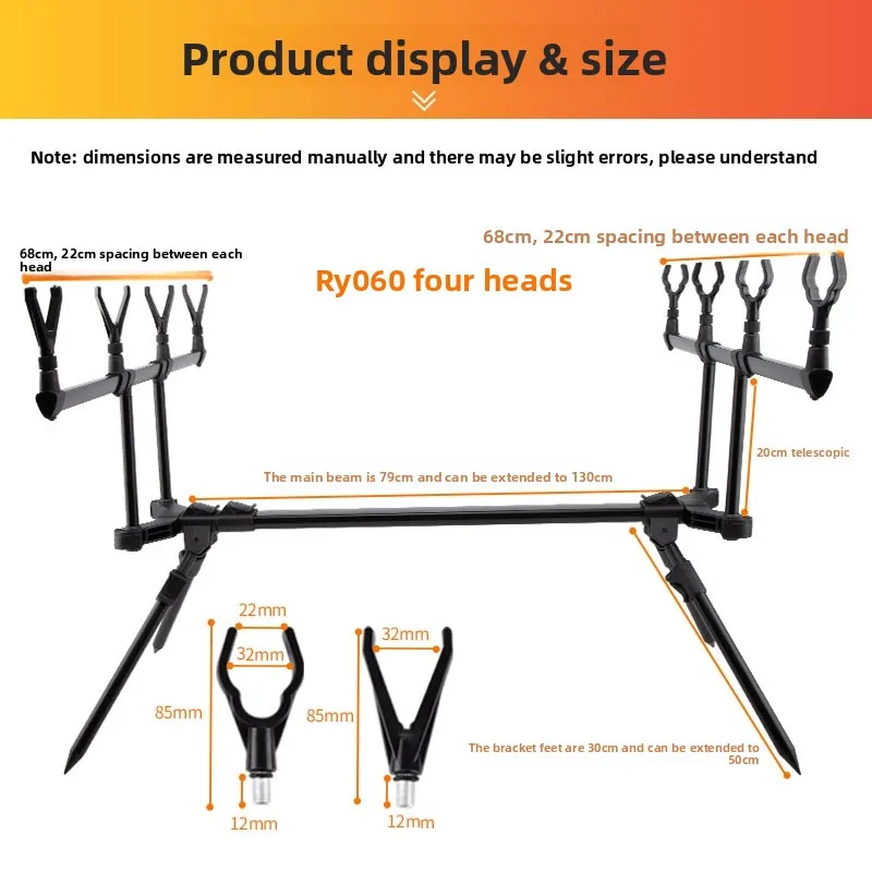 Aluminum Alloy Sea Rod Bracket Disassembly European Throwing Rod Sea Folding Stable Telescopic RY060