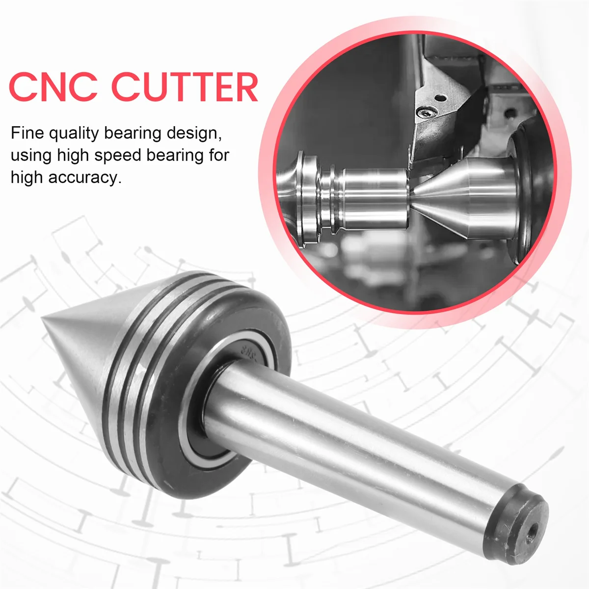 

L67A Pro 1Pcs Lathe Milling Center MT2 High Accuracy Live Revolving Center Medium Lathe Machine Tool Accessory for CNC Cutter